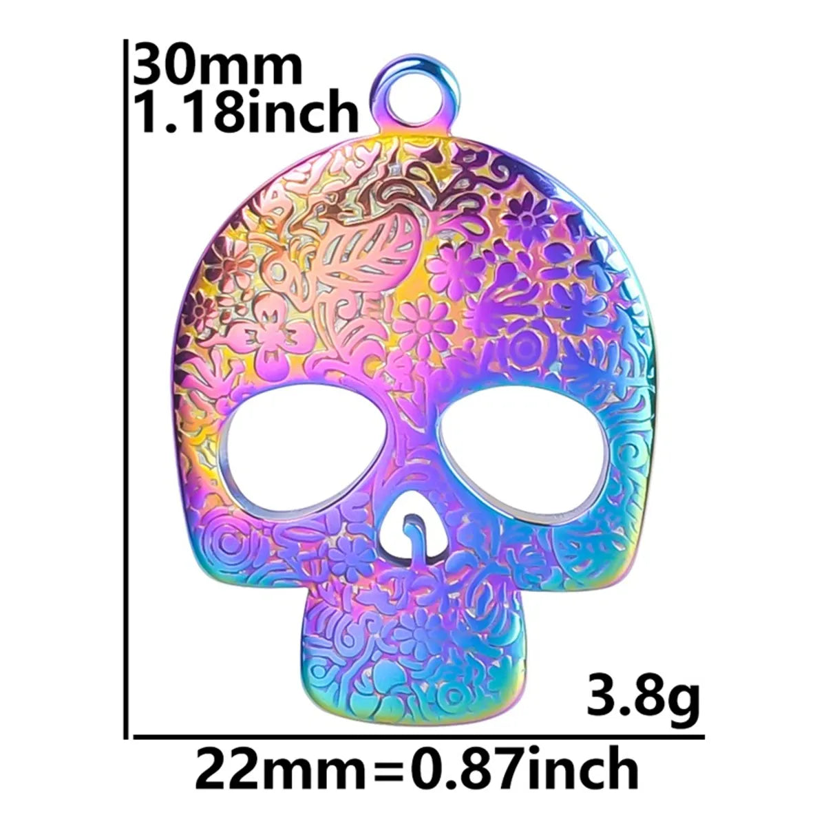 304 Stainless Steel Simple Style Classic Style Plating Skull Pendant Necklace