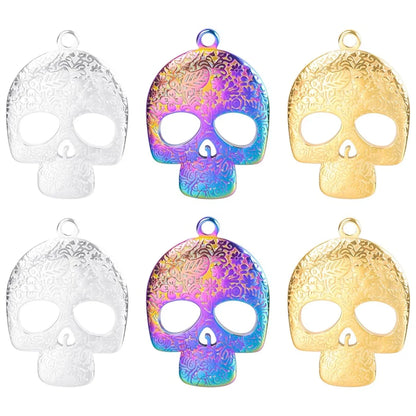 304 Stainless Steel Simple Style Classic Style Plating Skull Pendant Necklace