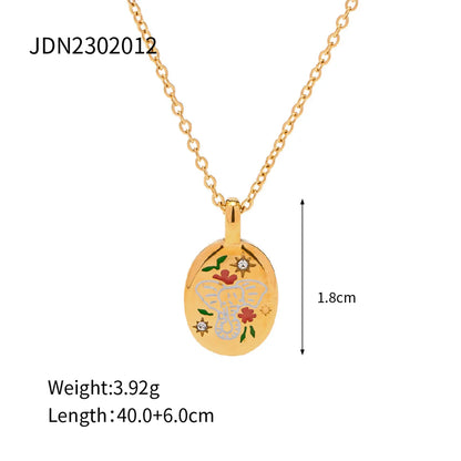 304 Stainless Steel Simple Style Classic Style Plating Solid Color Pendant Necklace