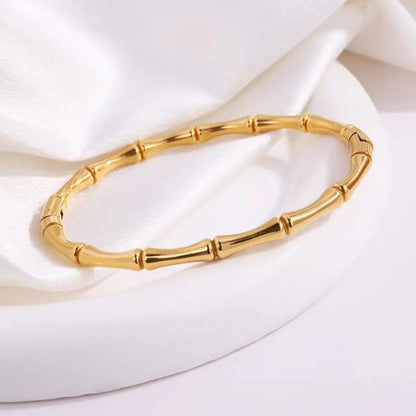 Simple Style Classic Style Solid Color 304 Stainless Steel 18K Gold Plated Bangle In Bulk