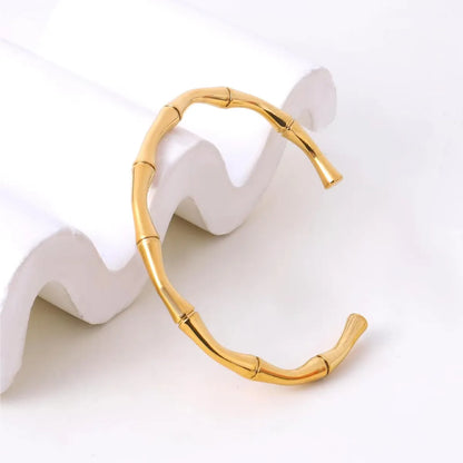 Simple Style Classic Style Solid Color 304 Stainless Steel 18K Gold Plated Bangle In Bulk