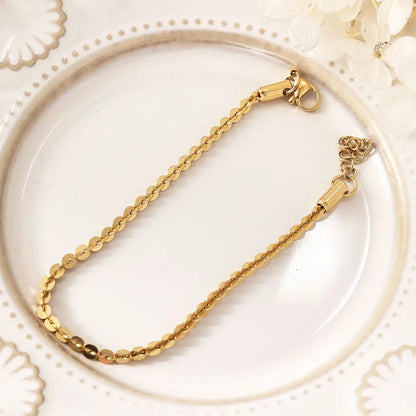 Simple Style Classic Style Solid Color 18K Gold Plated Bracelets In Bulk