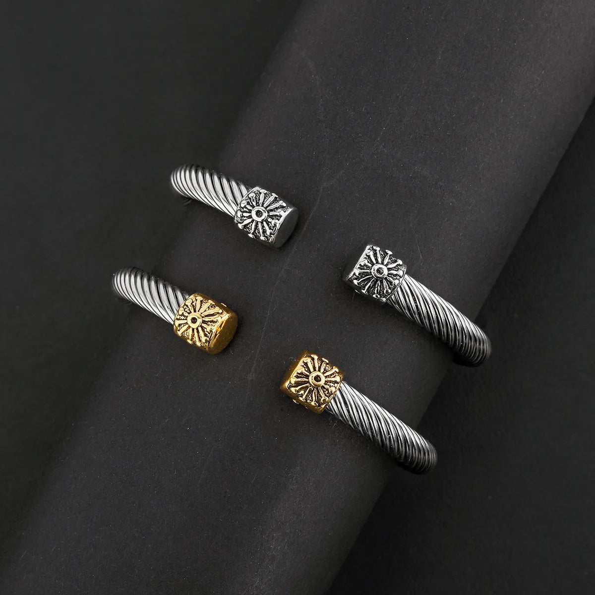 Simple Style Geometric Alloy 304 Stainless Steel Wholesale Bangle