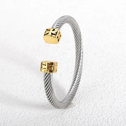 Simple Style Geometric Alloy 304 Stainless Steel Wholesale Bangle