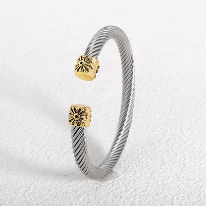 Simple Style Geometric Alloy 304 Stainless Steel Wholesale Bangle