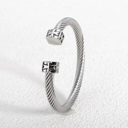 Simple Style Geometric Alloy 304 Stainless Steel Wholesale Bangle