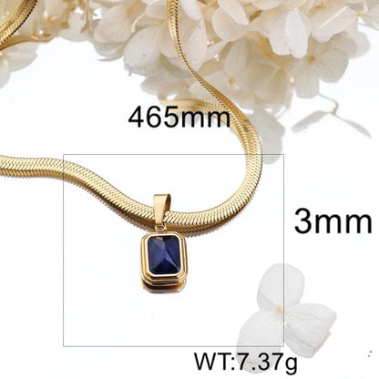 Wholesale Jewelry Simple Style Solid Color Natural Stone 18K Gold Plated Inlay Pendant Necklace