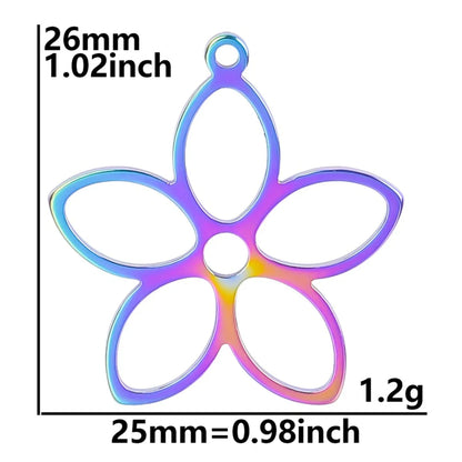 304 Stainless Steel Simple Style Plating Flower Pendant Necklace