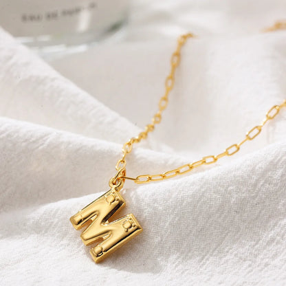 304 Stainless Steel Simple Style Plating Letter Pendant Necklace