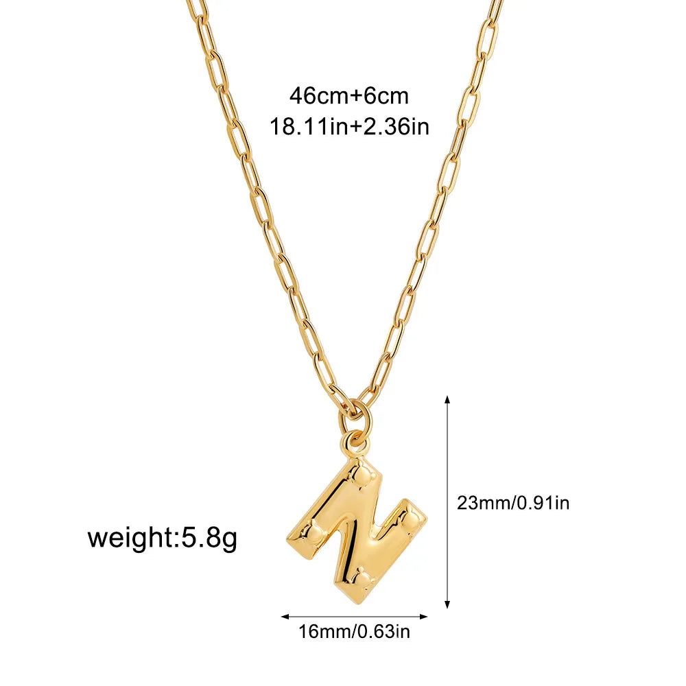 304 Stainless Steel Simple Style Plating Letter Pendant Necklace