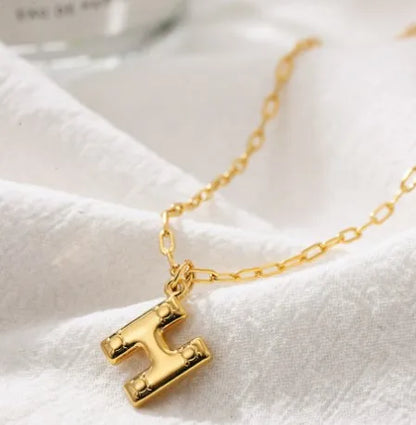 304 Stainless Steel Simple Style Plating Letter Pendant Necklace