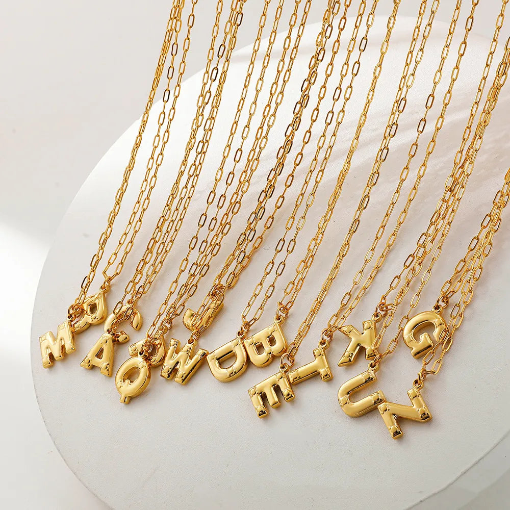 304 Stainless Steel Simple Style Plating Letter Pendant Necklace