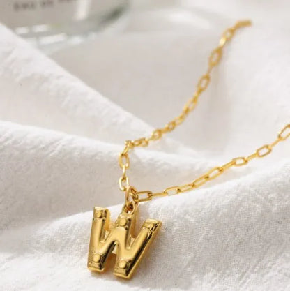 304 Stainless Steel Simple Style Plating Letter Pendant Necklace