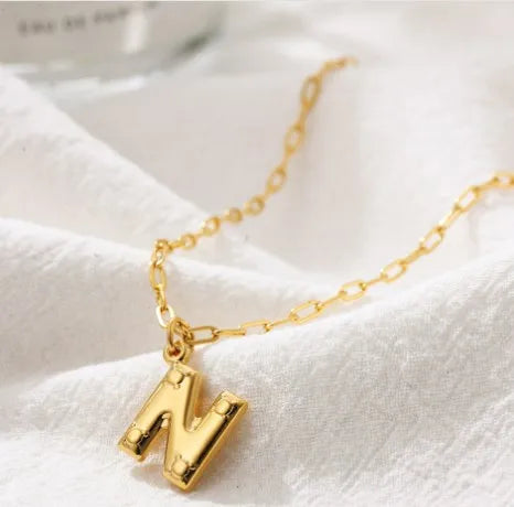 304 Stainless Steel Simple Style Plating Letter Pendant Necklace