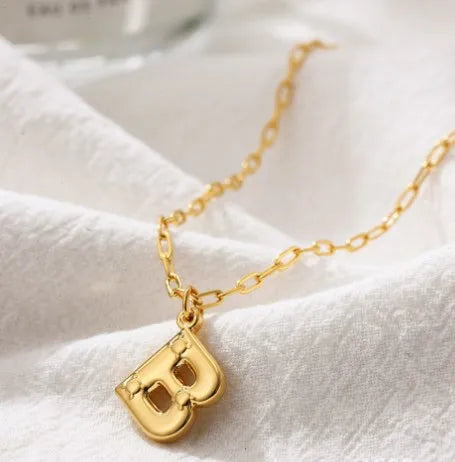 304 Stainless Steel Simple Style Plating Letter Pendant Necklace