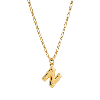 304 Stainless Steel Simple Style Plating Letter Pendant Necklace