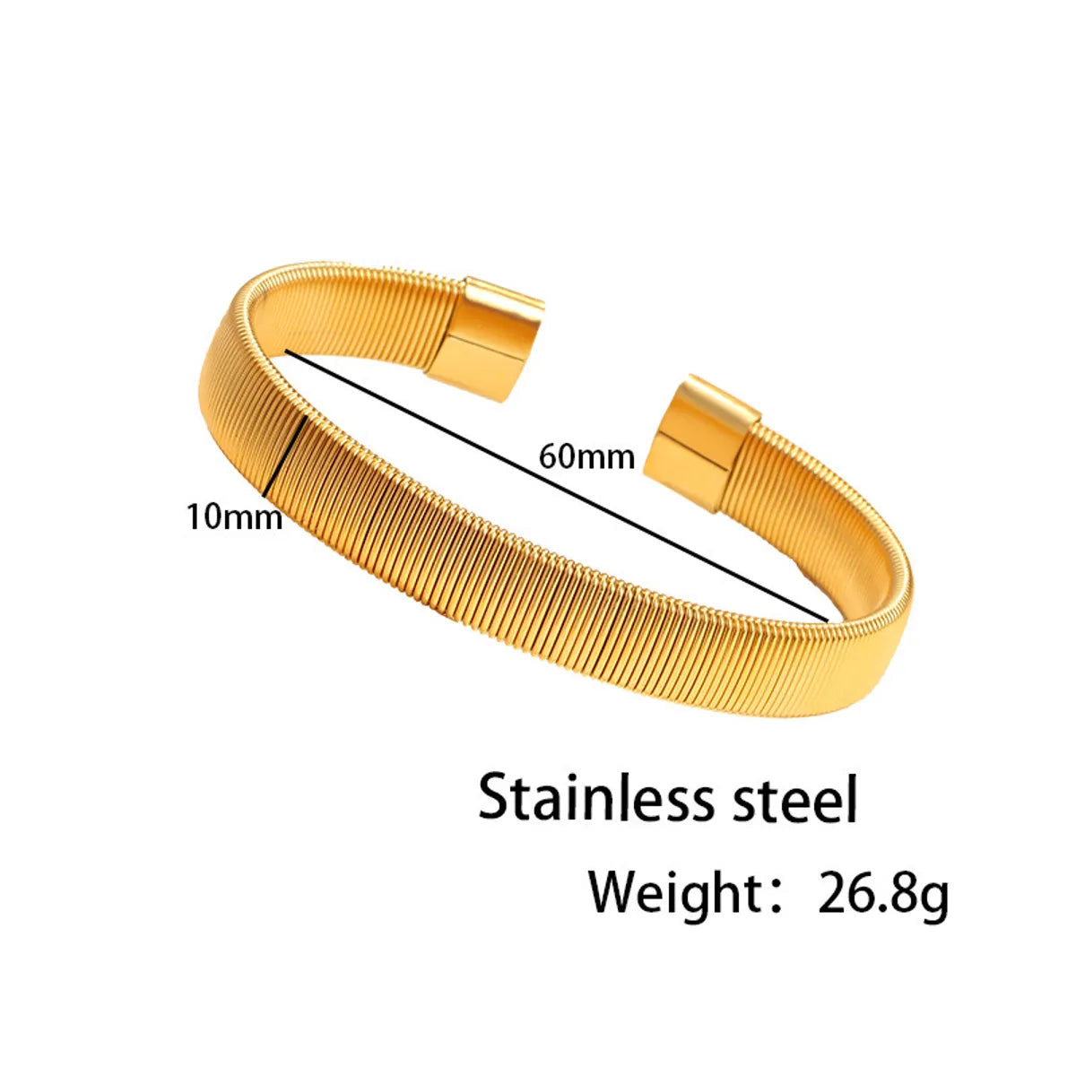 Simple Style Solid Color 304 Stainless Steel 18K Gold Plated Bangle In Bulk