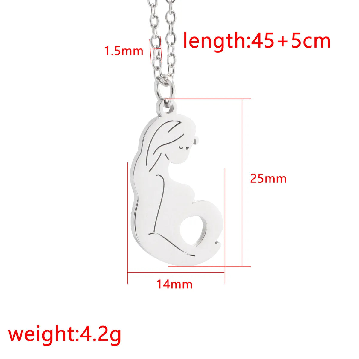 304 Stainless Steel Solid Color Pendant Necklace