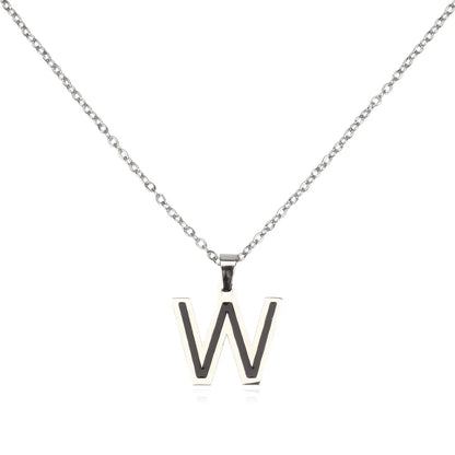 304 Stainless Steel Sweet Polishing Letter Pendant Necklace