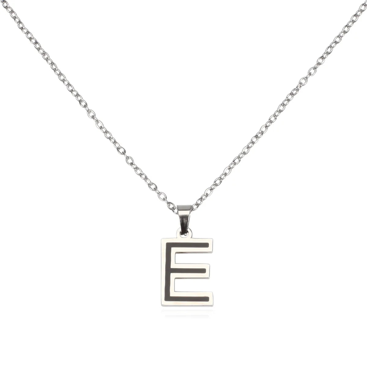 304 Stainless Steel Sweet Polishing Letter Pendant Necklace