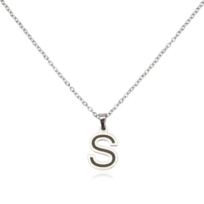 304 Stainless Steel Sweet Polishing Letter Pendant Necklace