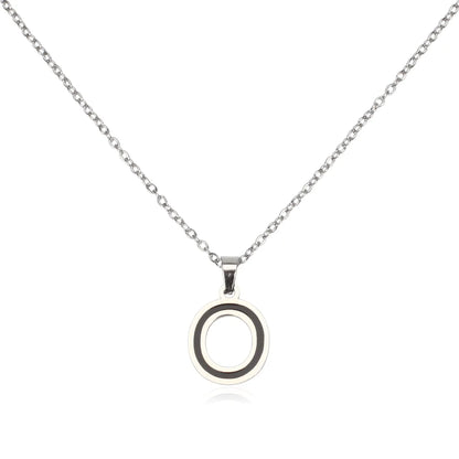 304 Stainless Steel Sweet Polishing Letter Pendant Necklace