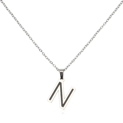 304 Stainless Steel Sweet Polishing Letter Pendant Necklace