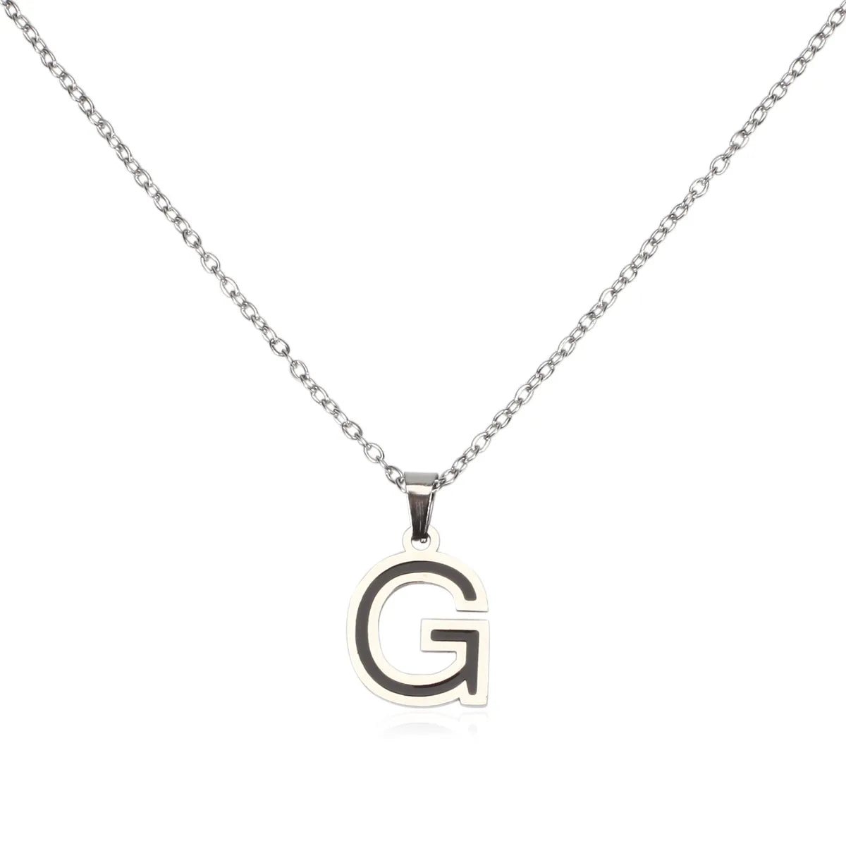 304 Stainless Steel Sweet Polishing Letter Pendant Necklace