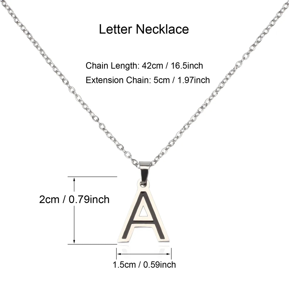 304 Stainless Steel Sweet Polishing Letter Pendant Necklace