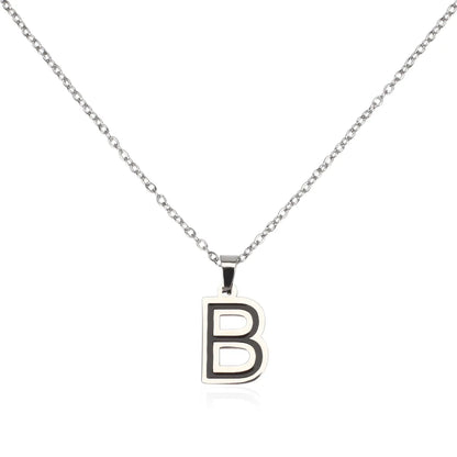 304 Stainless Steel Sweet Polishing Letter Pendant Necklace