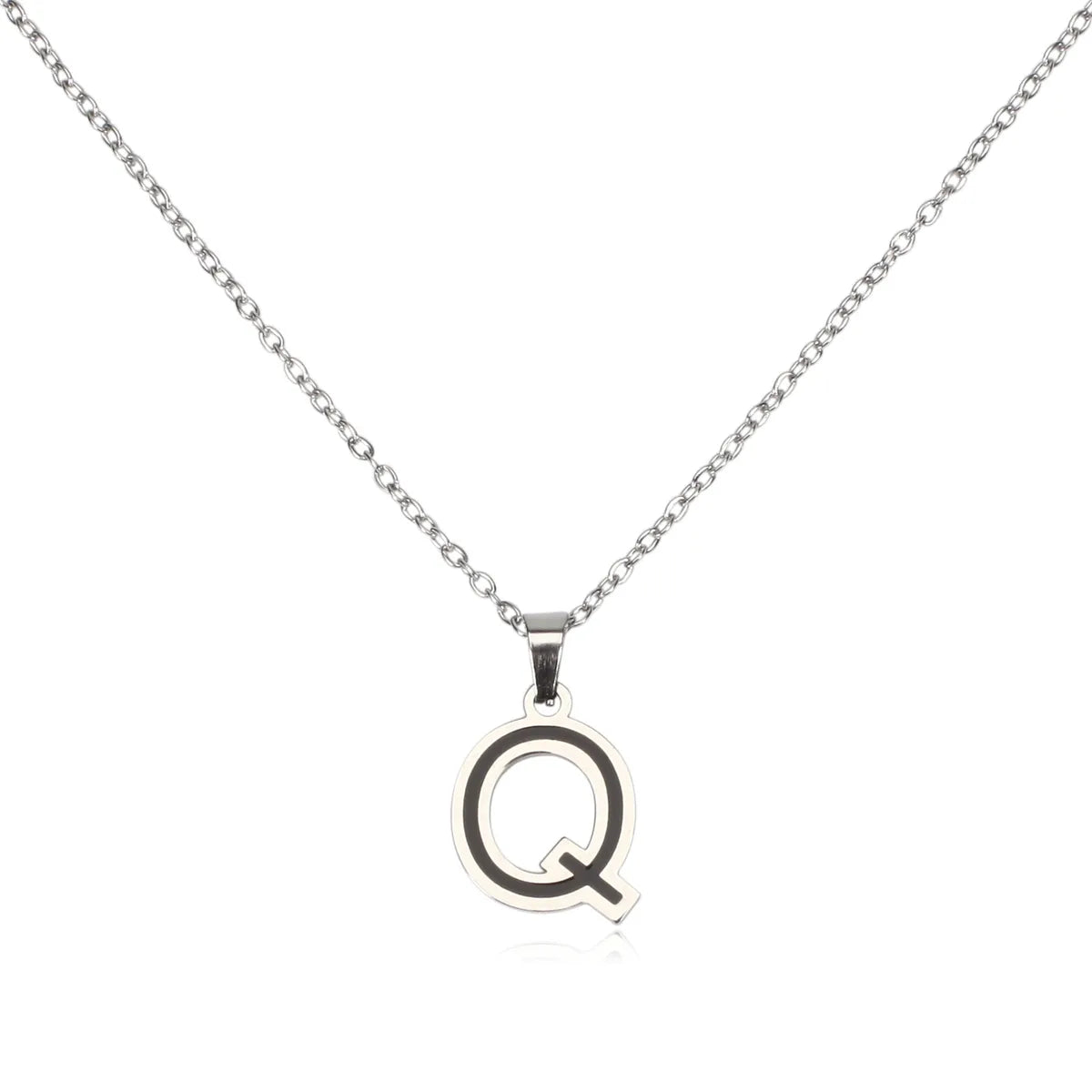 304 Stainless Steel Sweet Polishing Letter Pendant Necklace