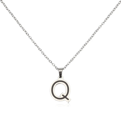 304 Stainless Steel Sweet Polishing Letter Pendant Necklace