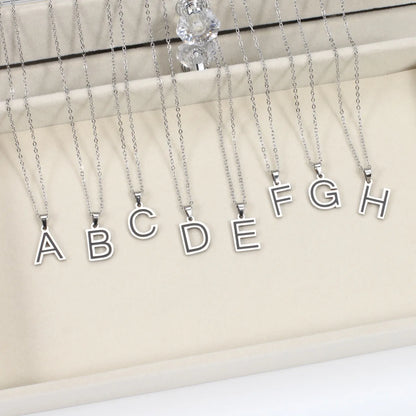 304 Stainless Steel Sweet Polishing Letter Pendant Necklace