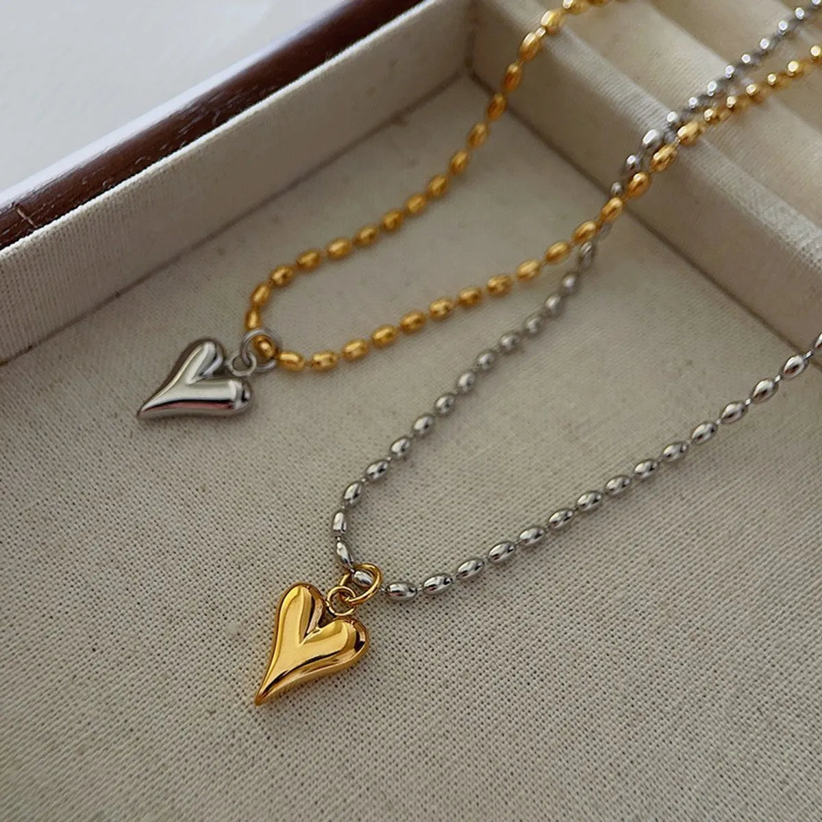 304 Stainless Steel Titanium Steel 18K Gold Plated Basic Modern Style Classic Style Heart Shape Pendant Necklace