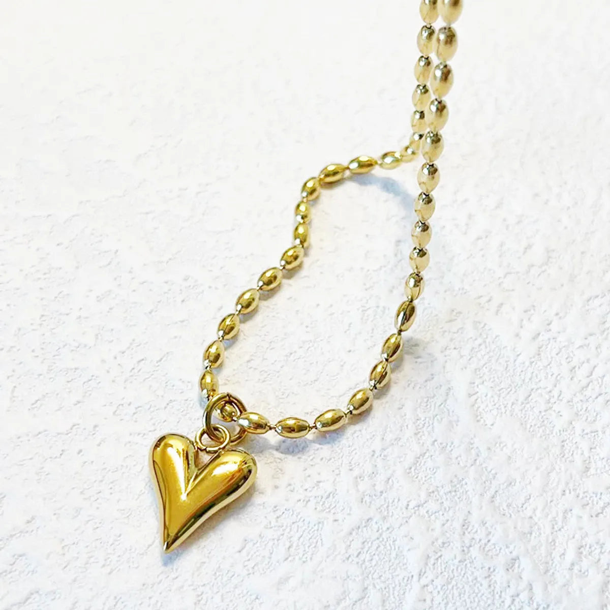 304 Stainless Steel Titanium Steel 18K Gold Plated Basic Modern Style Classic Style Heart Shape Pendant Necklace