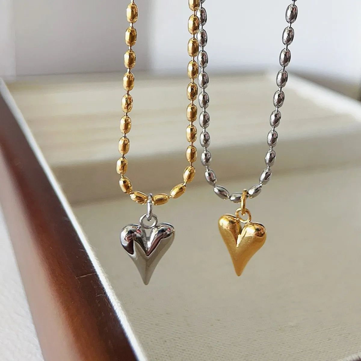 304 Stainless Steel Titanium Steel 18K Gold Plated Basic Modern Style Classic Style Heart Shape Pendant Necklace