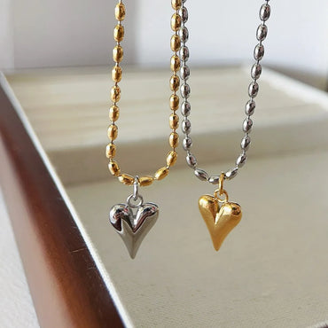 304 Stainless Steel Titanium Steel 18K Gold Plated Basic Modern Style Classic Style Heart Shape Pendant Necklace