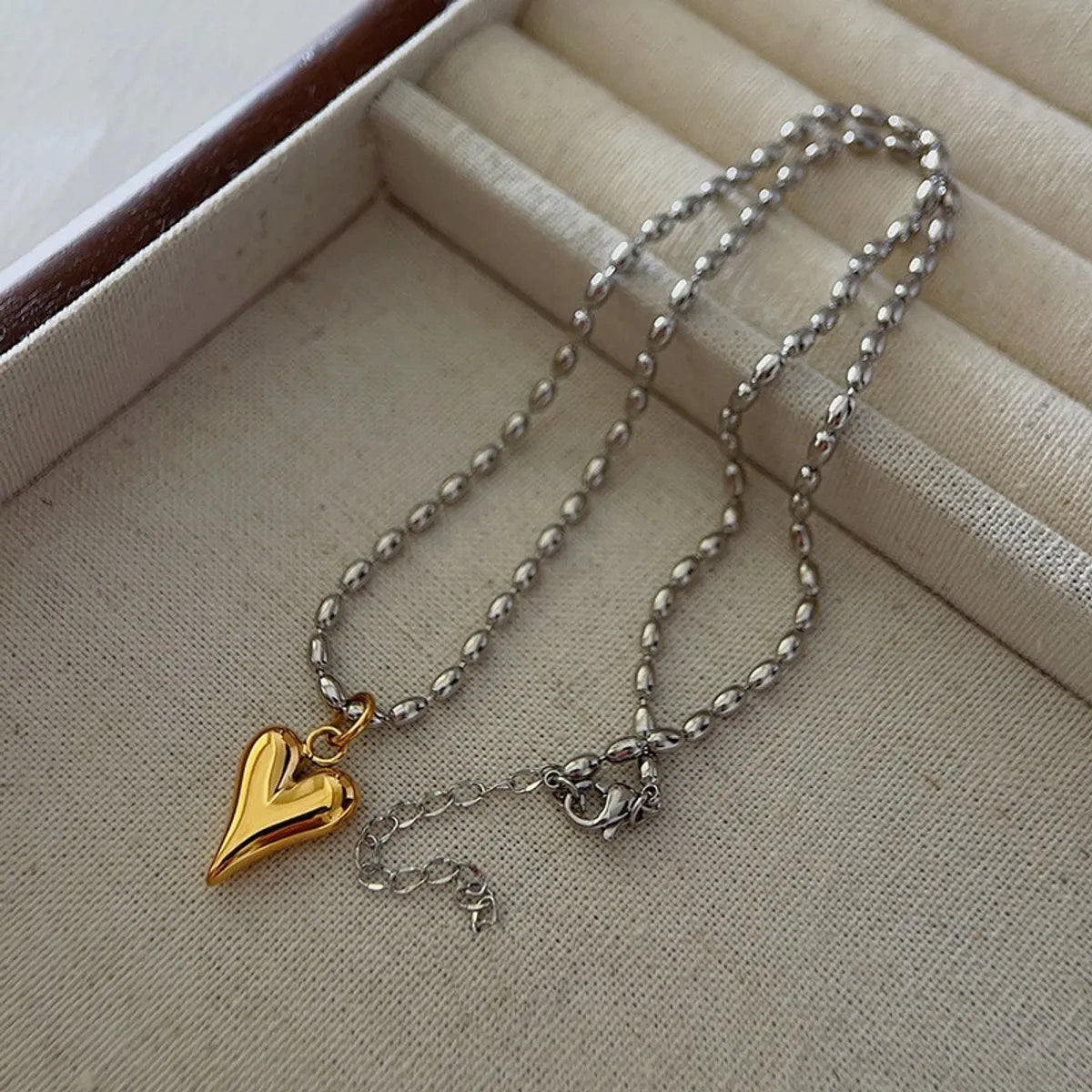 304 Stainless Steel Titanium Steel 18K Gold Plated Basic Modern Style Classic Style Heart Shape Pendant Necklace