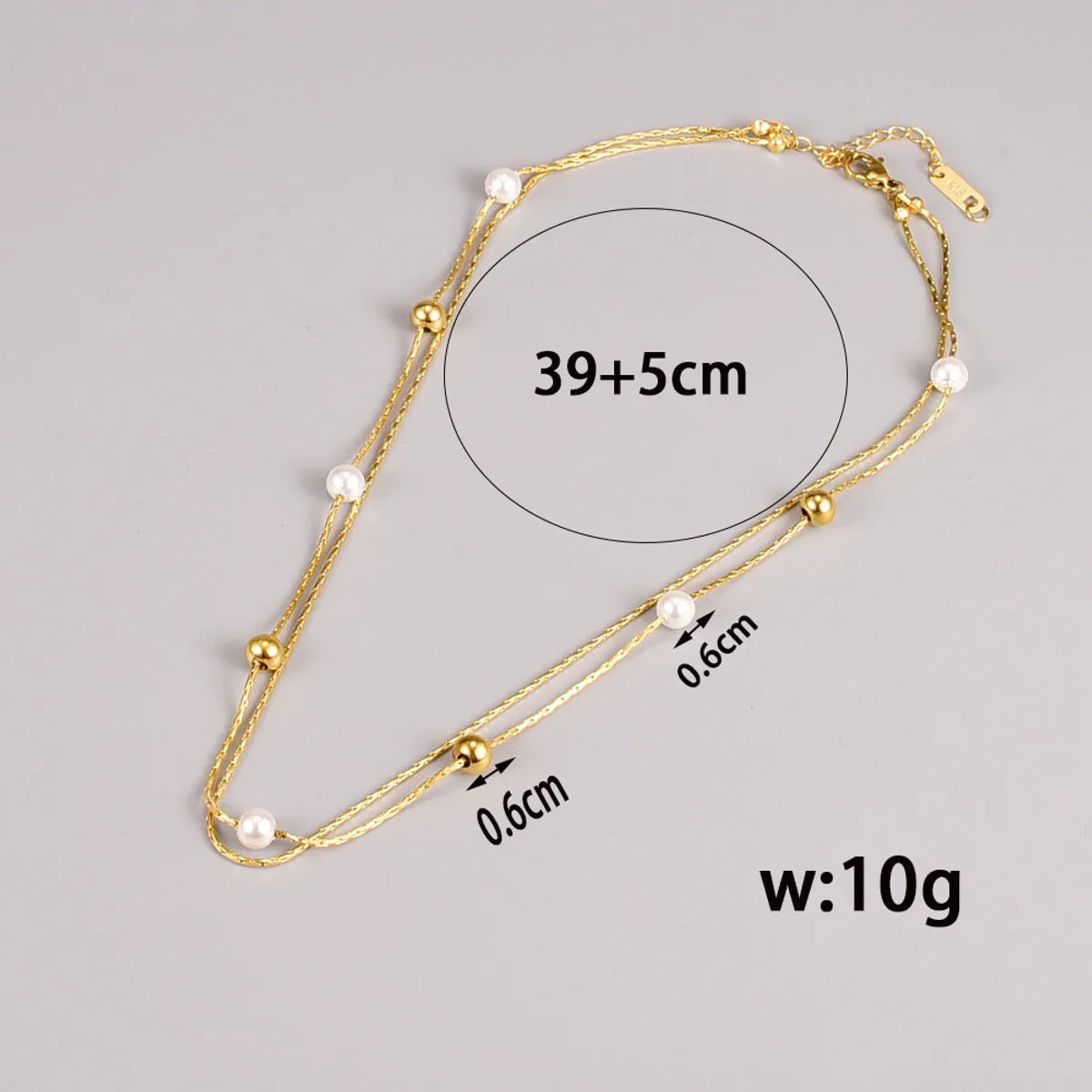 Wholesale Jewelry Elegant Simple Style Solid Color 304 Stainless Steel Titanium Steel Artificial Pearls 18K Gold Plated Plating Necklace