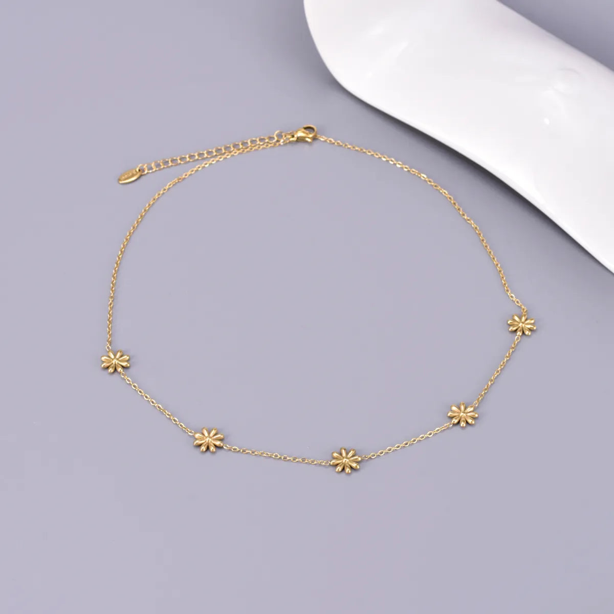 304 Stainless Steel Titanium Steel 18K Gold Plated Elegant Simple Style Plating Solid Color Necklace