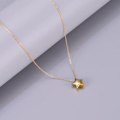 304 Stainless Steel Titanium Steel 18K Gold Plated Elegant Simple Style Plating Solid Color Pendant Necklace