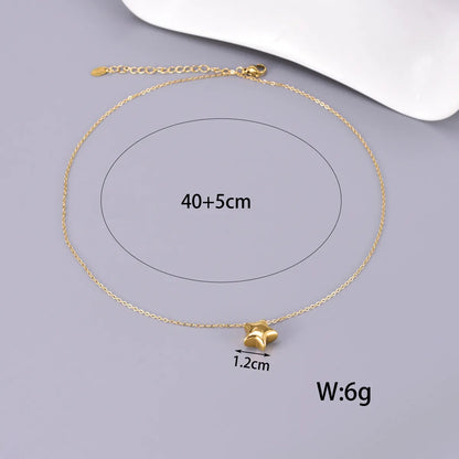 304 Stainless Steel Titanium Steel 18K Gold Plated Elegant Simple Style Plating Solid Color Pendant Necklace