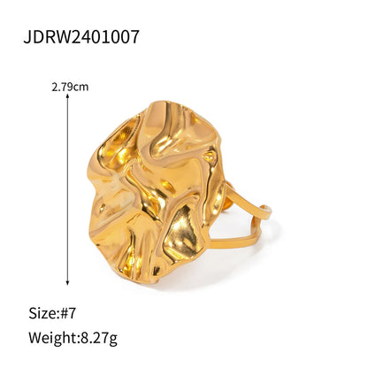 304 Stainless Steel Titanium Steel 18K Gold Plated IG Style Modern Style Classic Style Plating Irregular Solid Color Rings Earrings