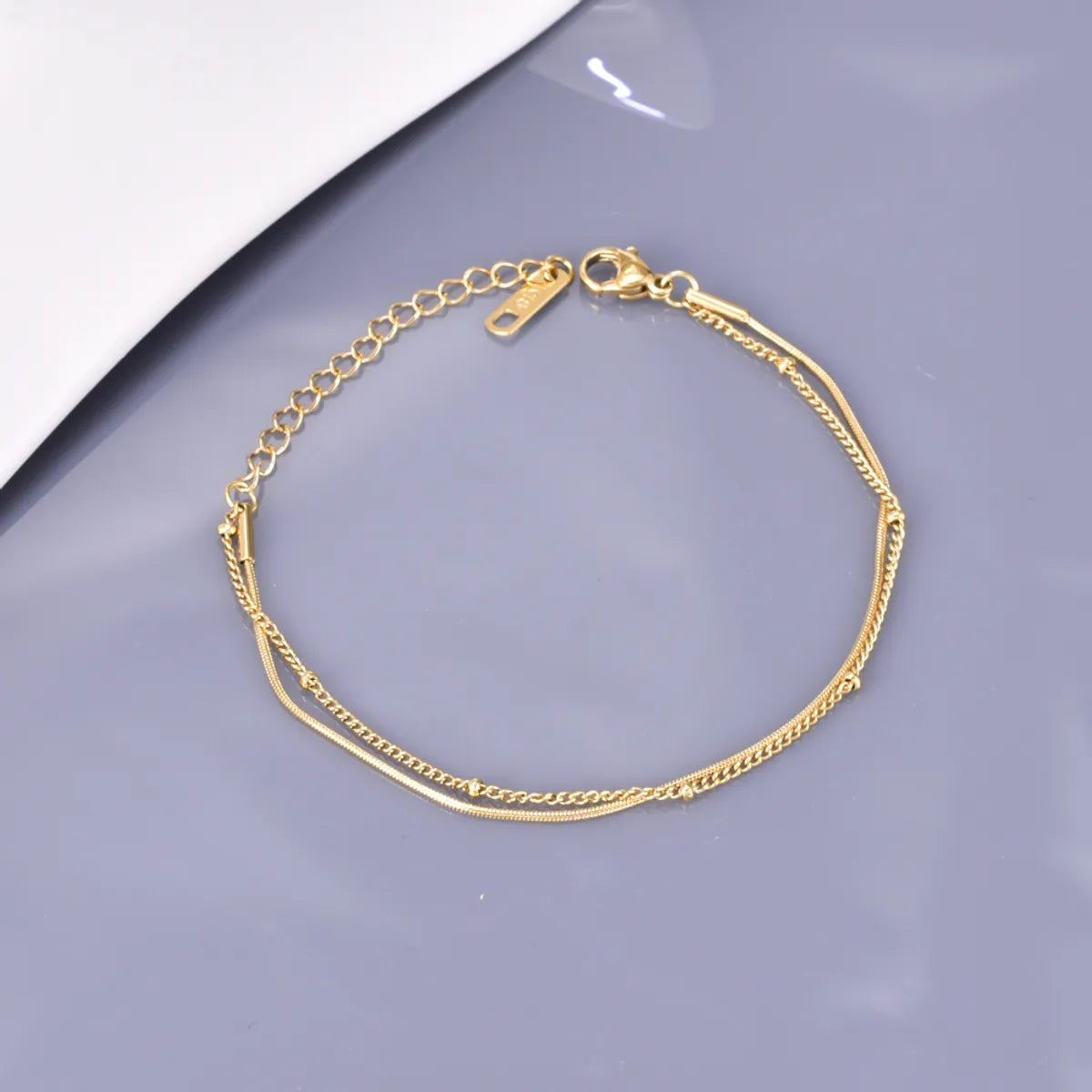 Simple Style Classic Style Geometric Solid Color 304 Stainless Steel Titanium Steel 18K Gold Plated Bracelets In Bulk