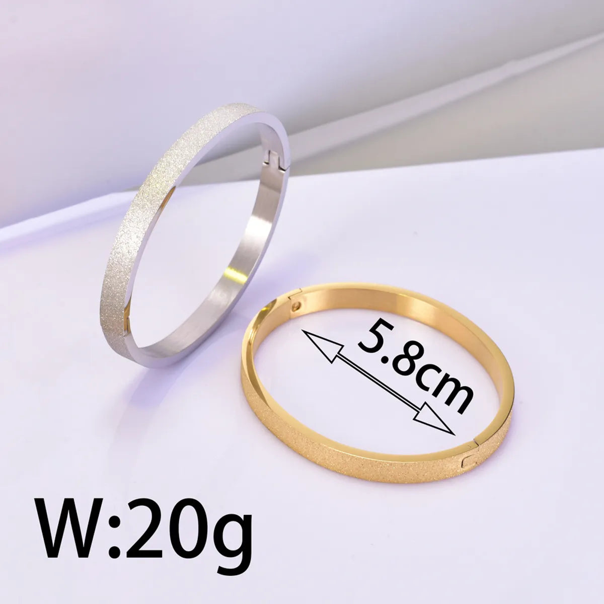 304 Stainless Steel Titanium Steel 18K Gold Plated Simple Style Classic Style Plating Solid Color Bangle