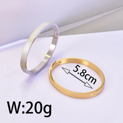 304 Stainless Steel Titanium Steel 18K Gold Plated Simple Style Classic Style Plating Solid Color Bangle