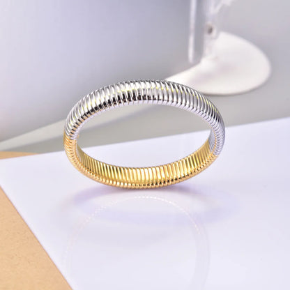 Simple Style Geometric 304 Stainless Steel Titanium Steel 18K Gold Plated Bangle In Bulk