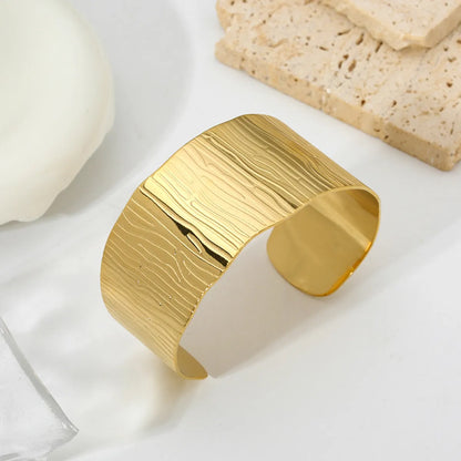 304 Stainless Steel Titanium Steel Simple Style Classic Style Stripe Solid Color Bangle