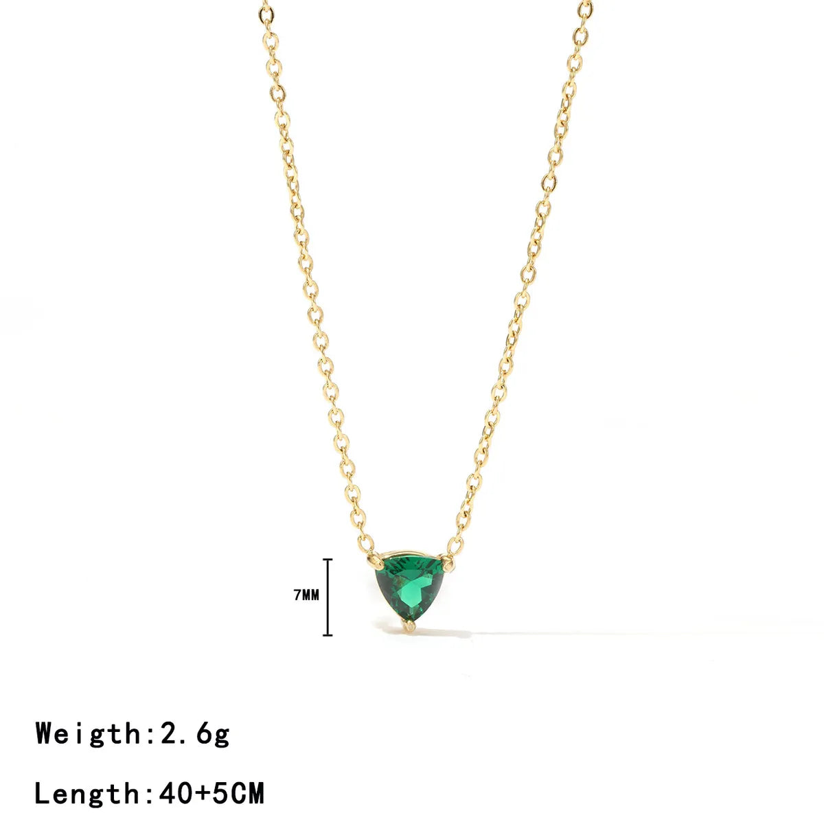 304 Stainless Steel White Gold Plated Gold Plated Elegant Sweet Plating Inlay Solid Color Zircon Pendant Necklace