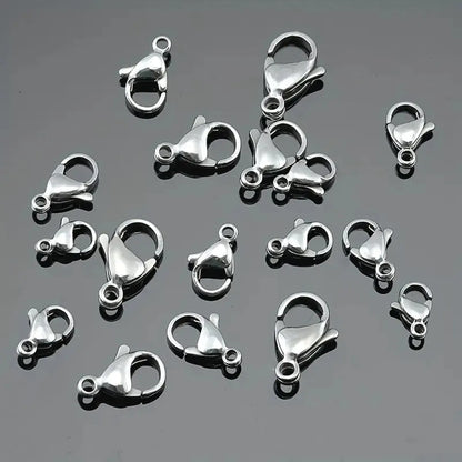 30pcs Stainless Steel None Gold Plated Solid Color Polished Lobster Clasp